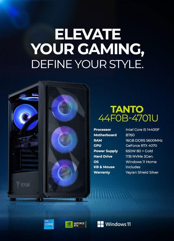 Yeyian Gaming PC Tanto 44F0B-4701U
