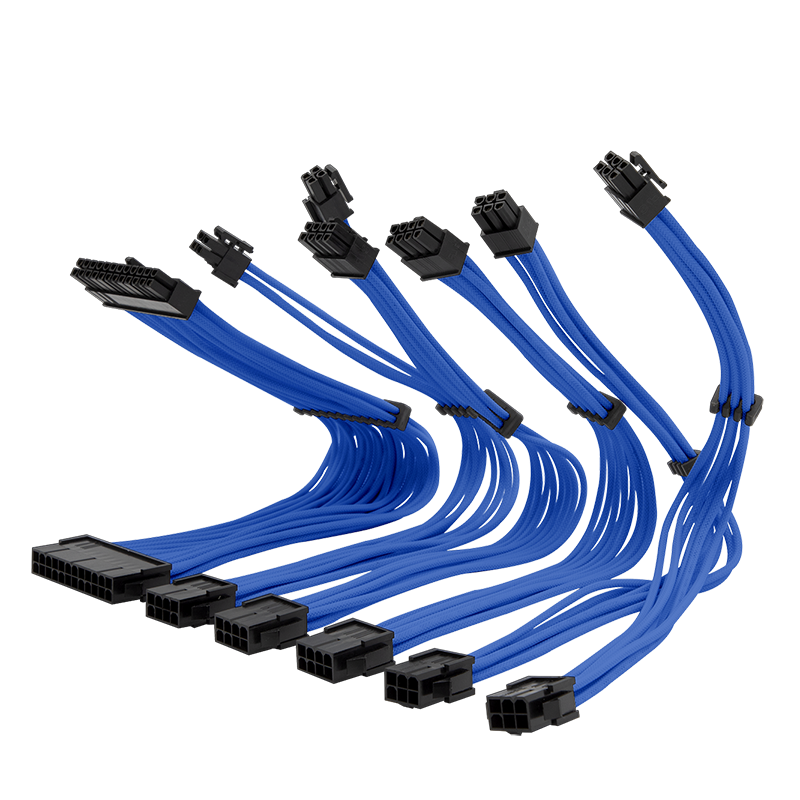 PSU Cable Extension Kabel Blue