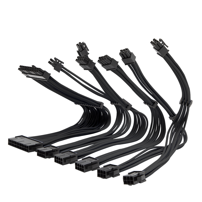 PSU Cable Extension Kabel Black