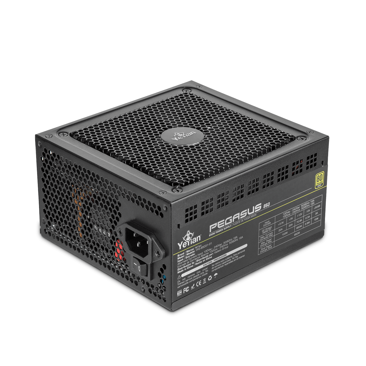 Yeyian Pegasus 850W ATX 3.0 80+ Gold Fully Modular Power Supply