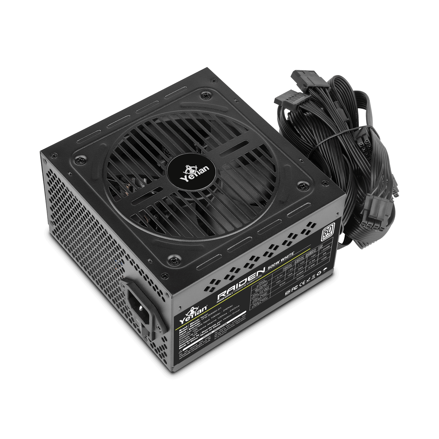 Raiden, 500W 80 Plus White, ATX 2.0 Non-Modular